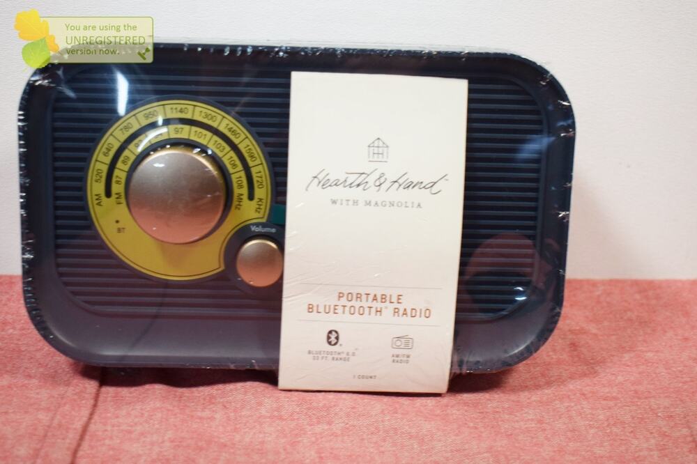 Hearth & Hand with Magnolia Portable Radio Navy/Brass